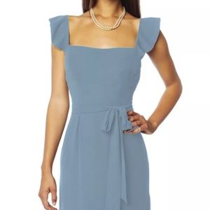 Bill Levkoff Slate Chiffon Square A-line Dress